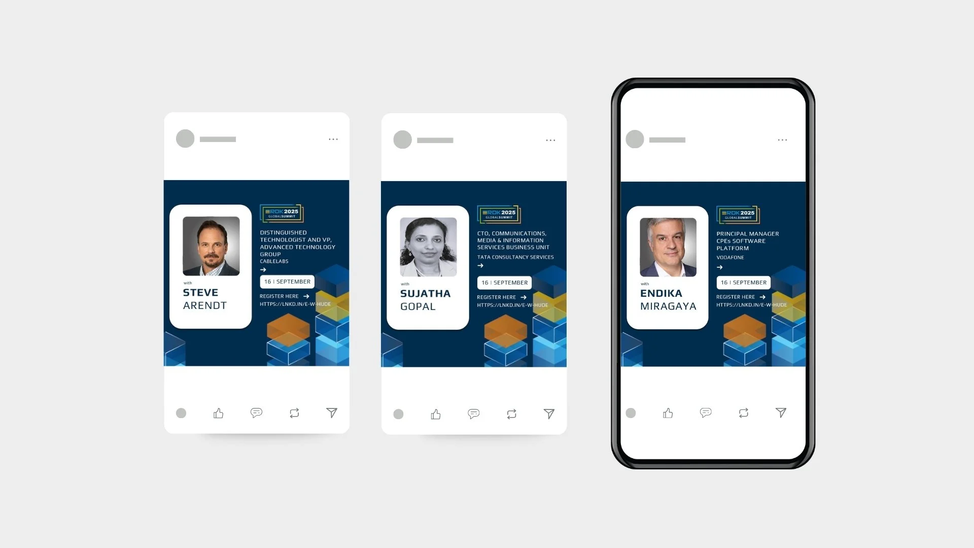 Social media post for global summit