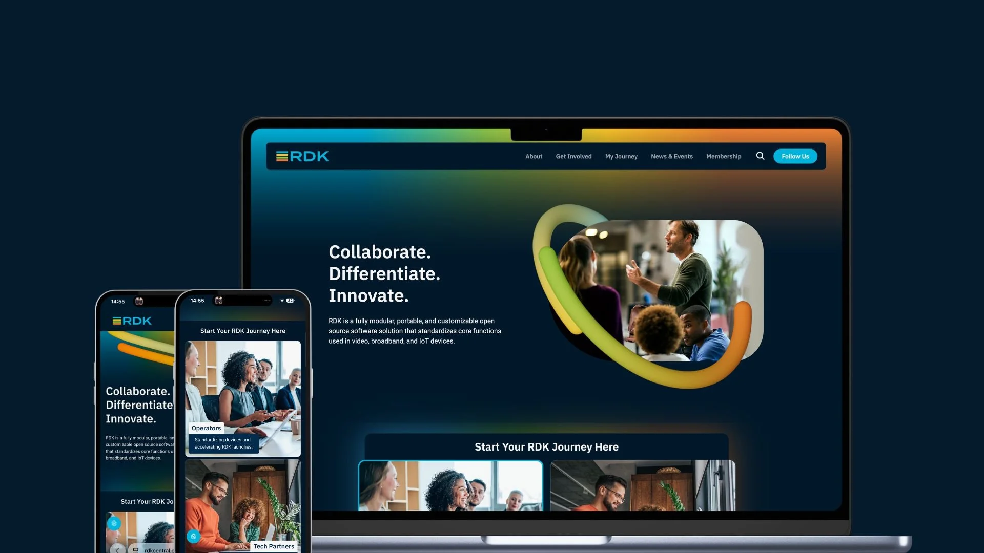 RDK Central homepage on desktop and mobile