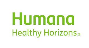Humana logo with green text reading "Humana" and the slogan "Healthy Horizons" underneath.