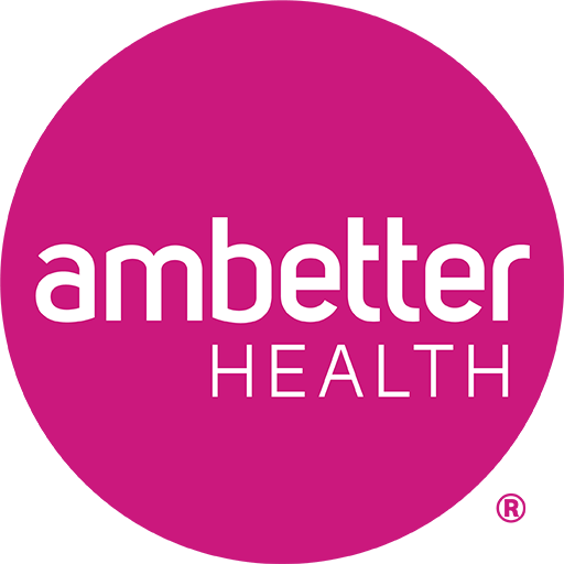 Logo for Ambetter Health on a pink background.