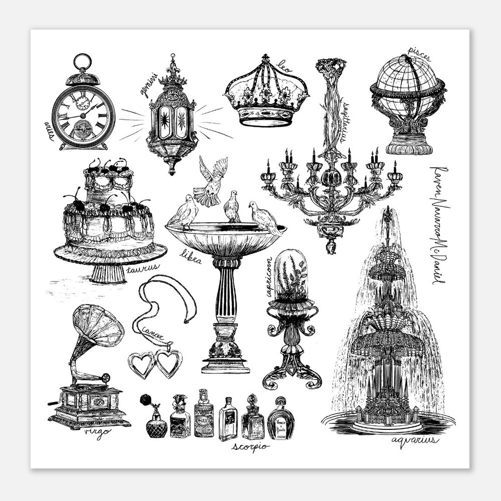 VINTAGE ZODIAC  ILLUSTRATIONS