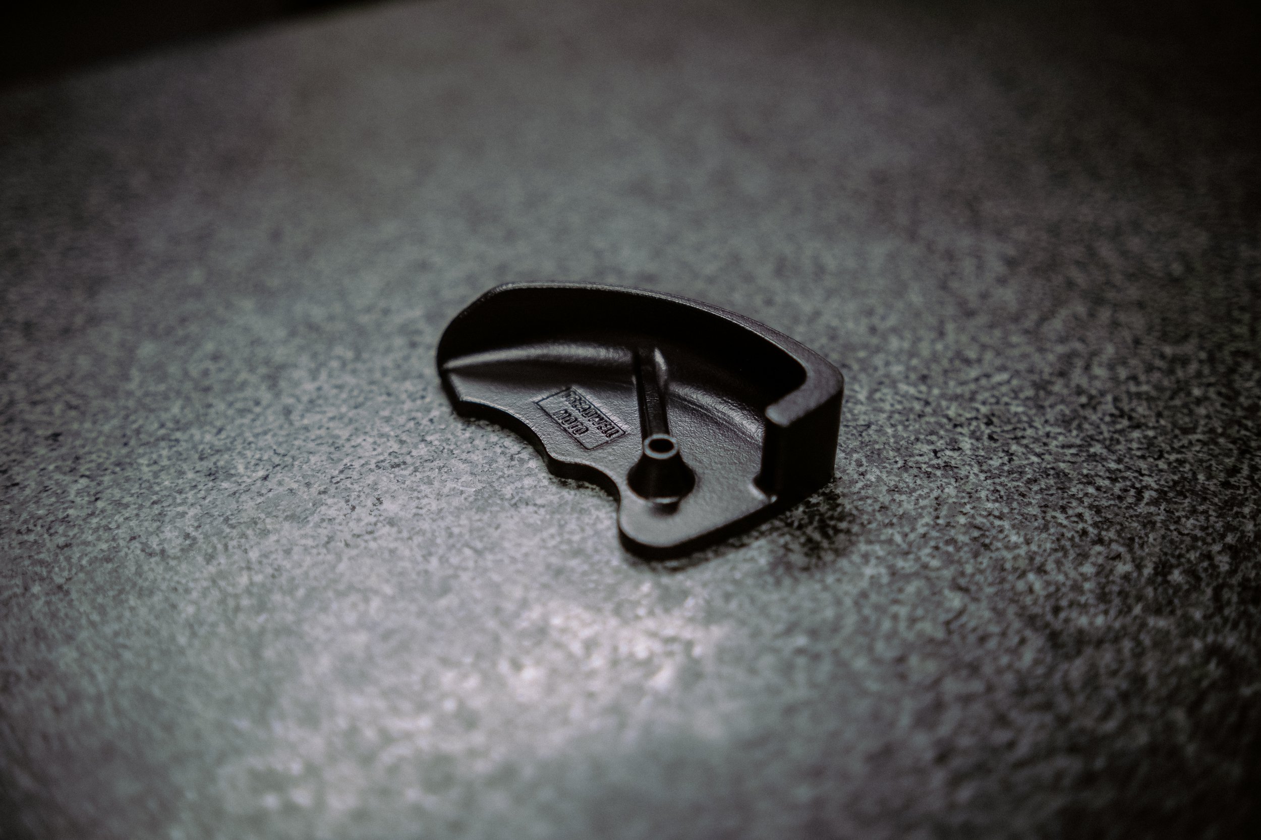 Close-up of Aprilia Tuareg 660 rear ABS sensor guard.