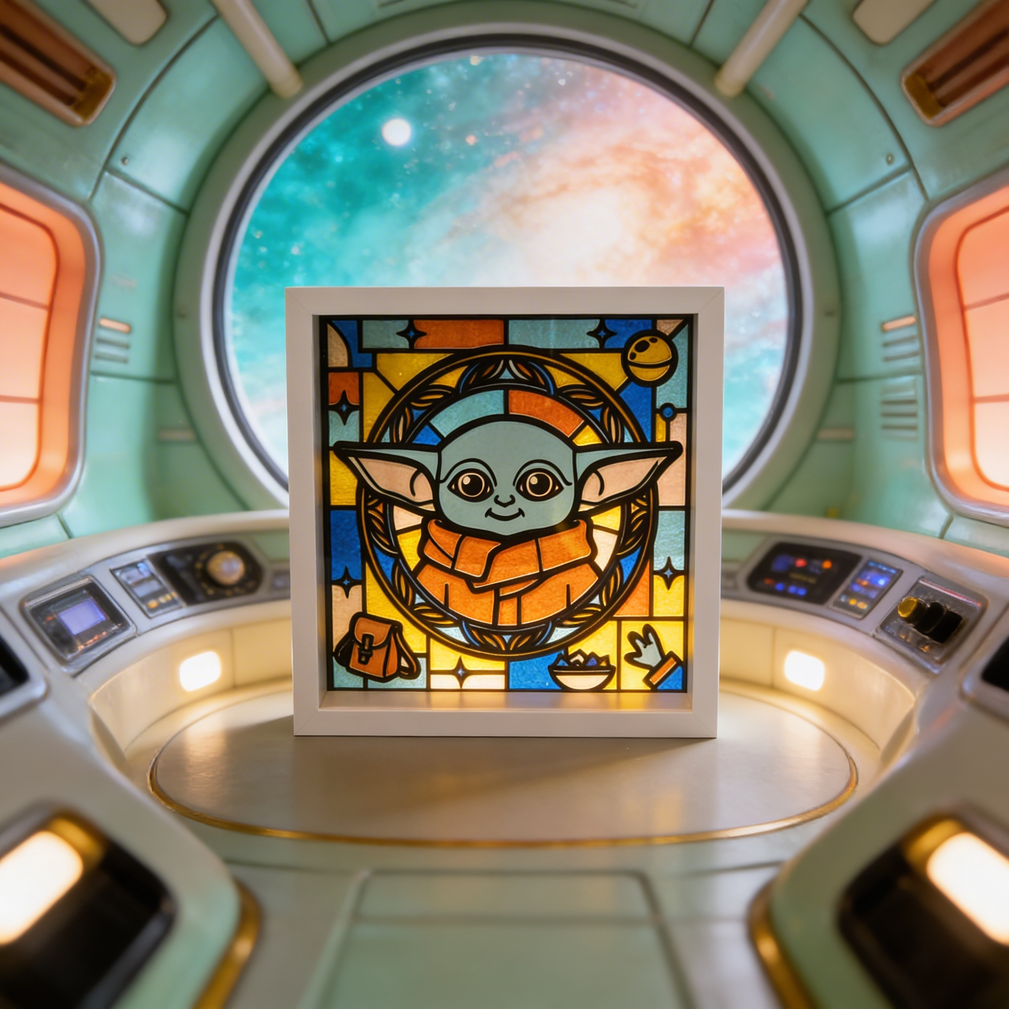 Baby Yoda shadow box SVG