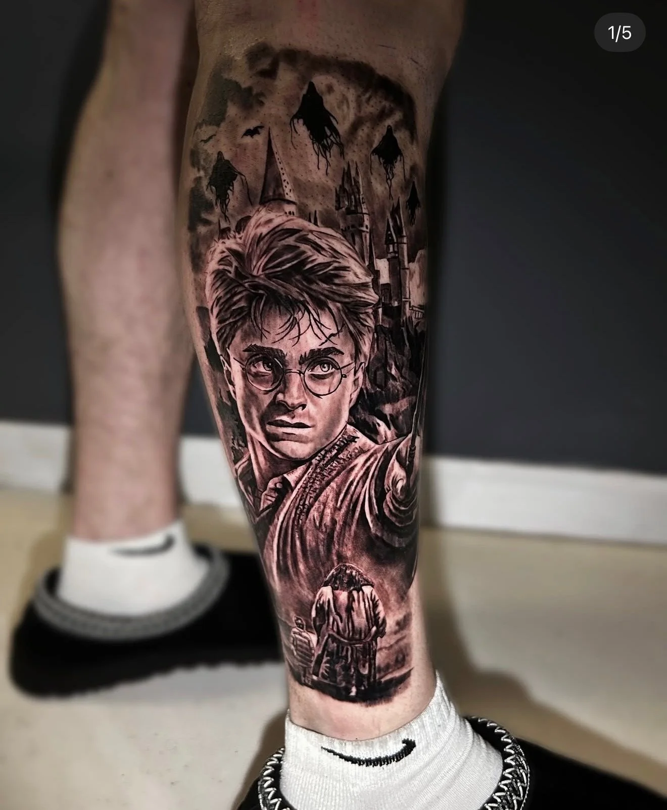 Harry Potter tattoo black and gray realism