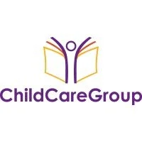 ChildCareGroup logo with stylized person and book