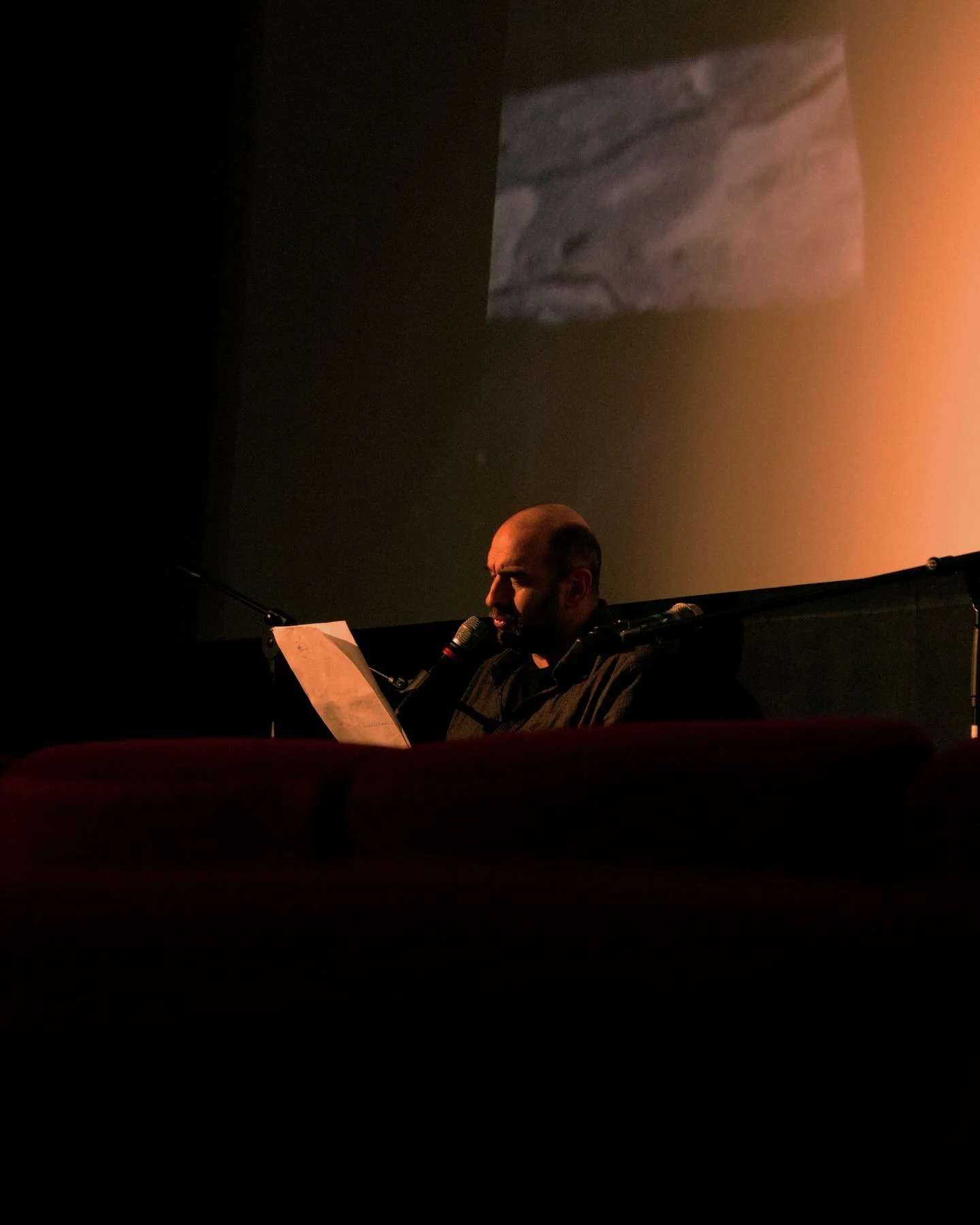 Photos from Saturday morning of #stattkino2025 at @arthousekinos showing #rückkehrnachmontauk , with readings from #stefanhaupt and #ursjucker