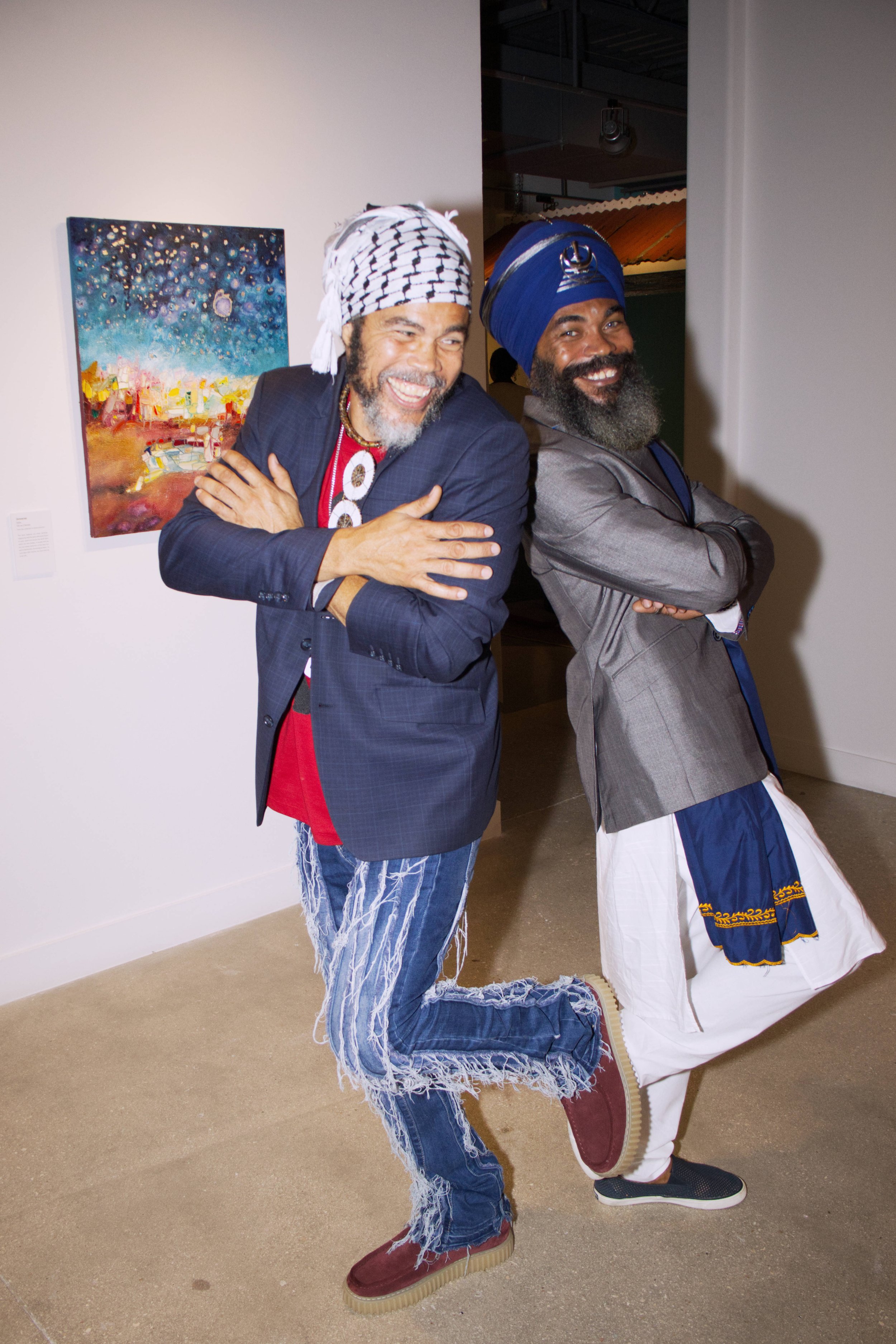 Randy Chollete and Friend at the Randy Chollette Exhibition Opening at the National Gallery of the Cayman Islands