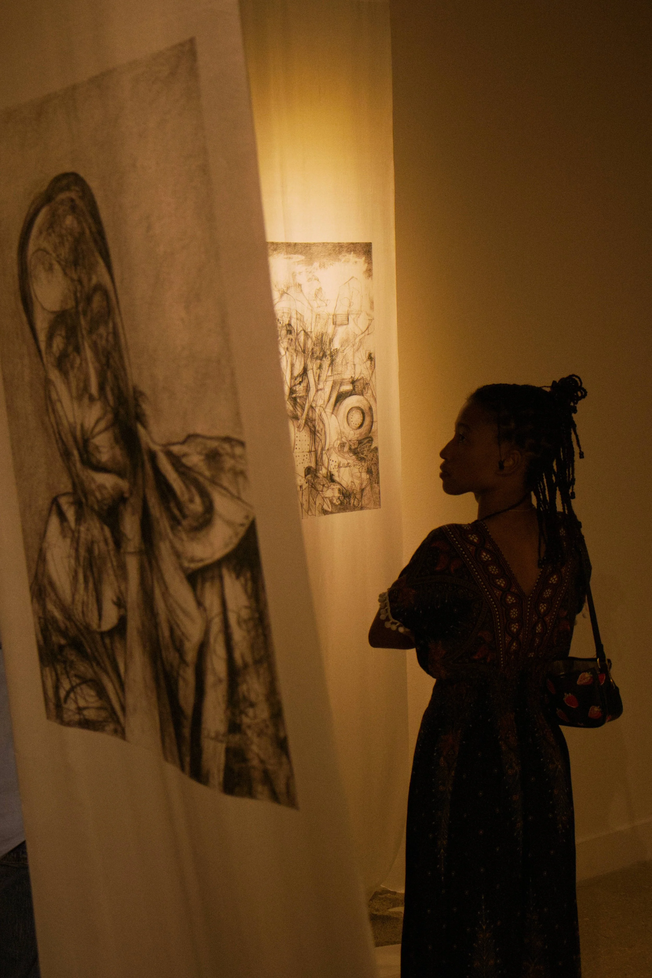 Guest at the Randy Chollette Exhibition Opening at the National Gallery of the Cayman Islands