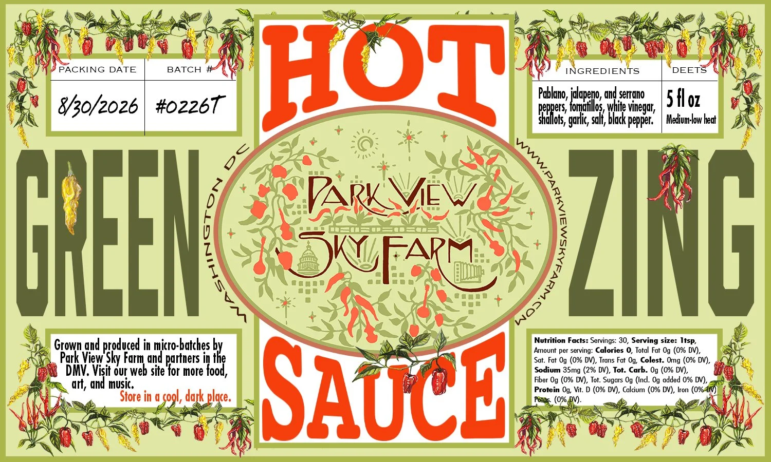 Green Zing Hot Sauce - 5oz.