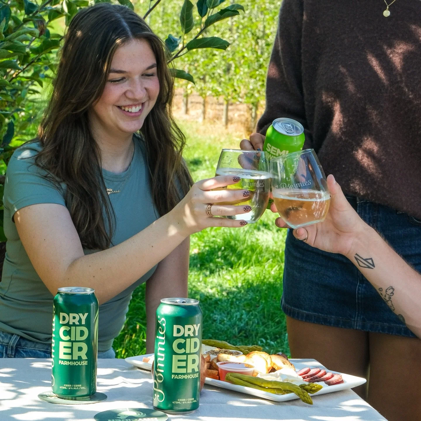 Cheers to good ingredients and even better cider! 🍏

Pommies Cider is made with 100% Ontario grown apples, supporting local businesses right at home. If you're not ready to move on from fall yet (we aren't either!!) then head over to your local LCBO