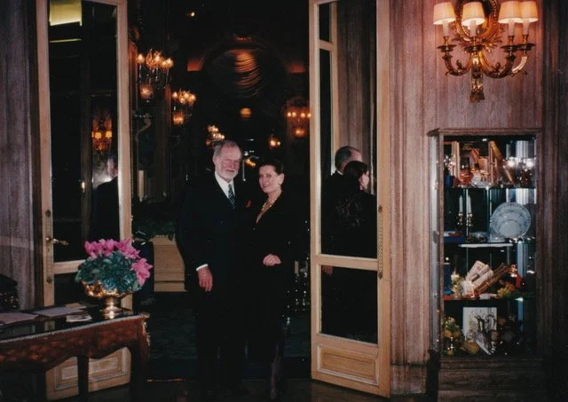 Jack and Angela in 1989 ~ dining at Escoffier in Paris