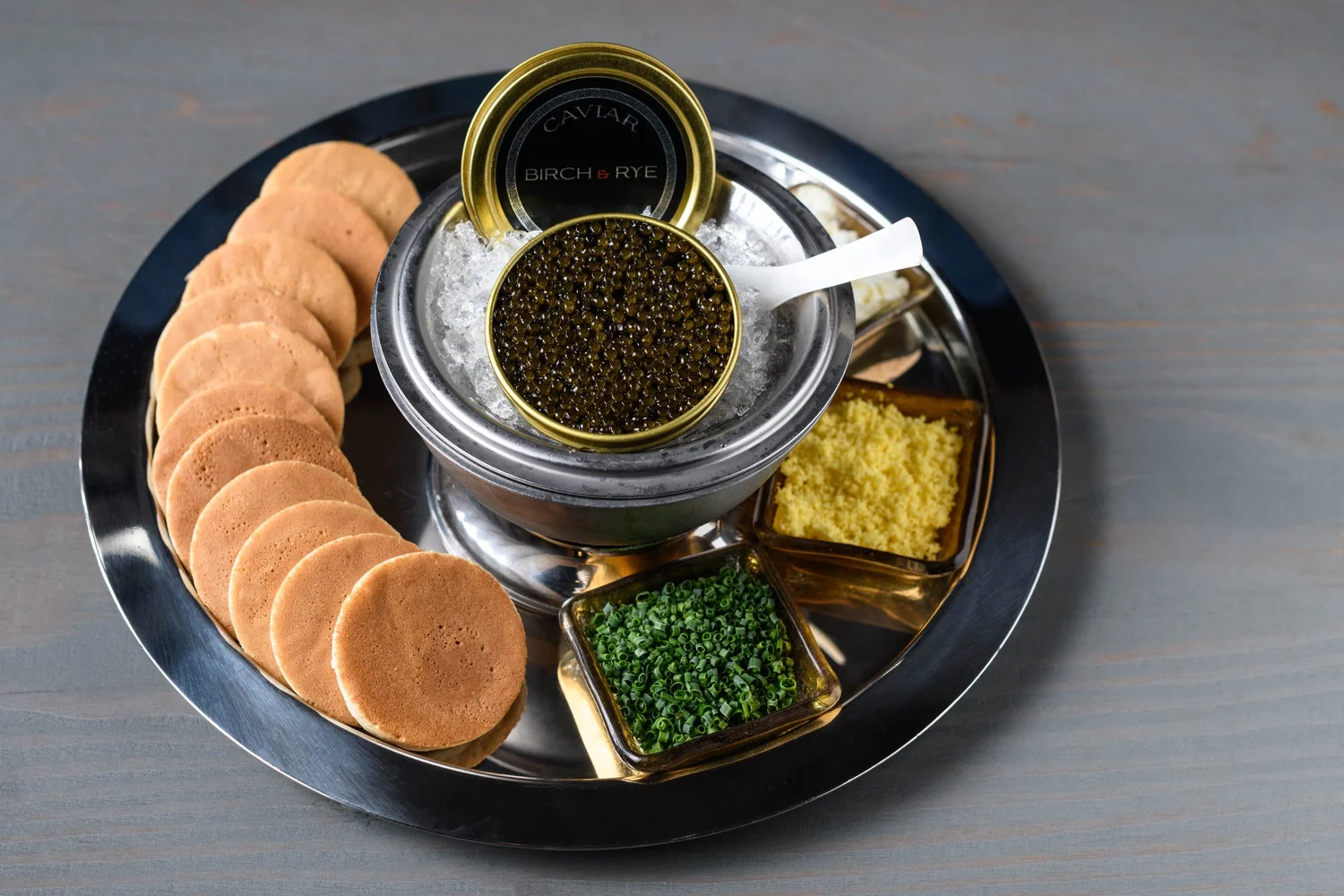 The Birch & Rye caviar service