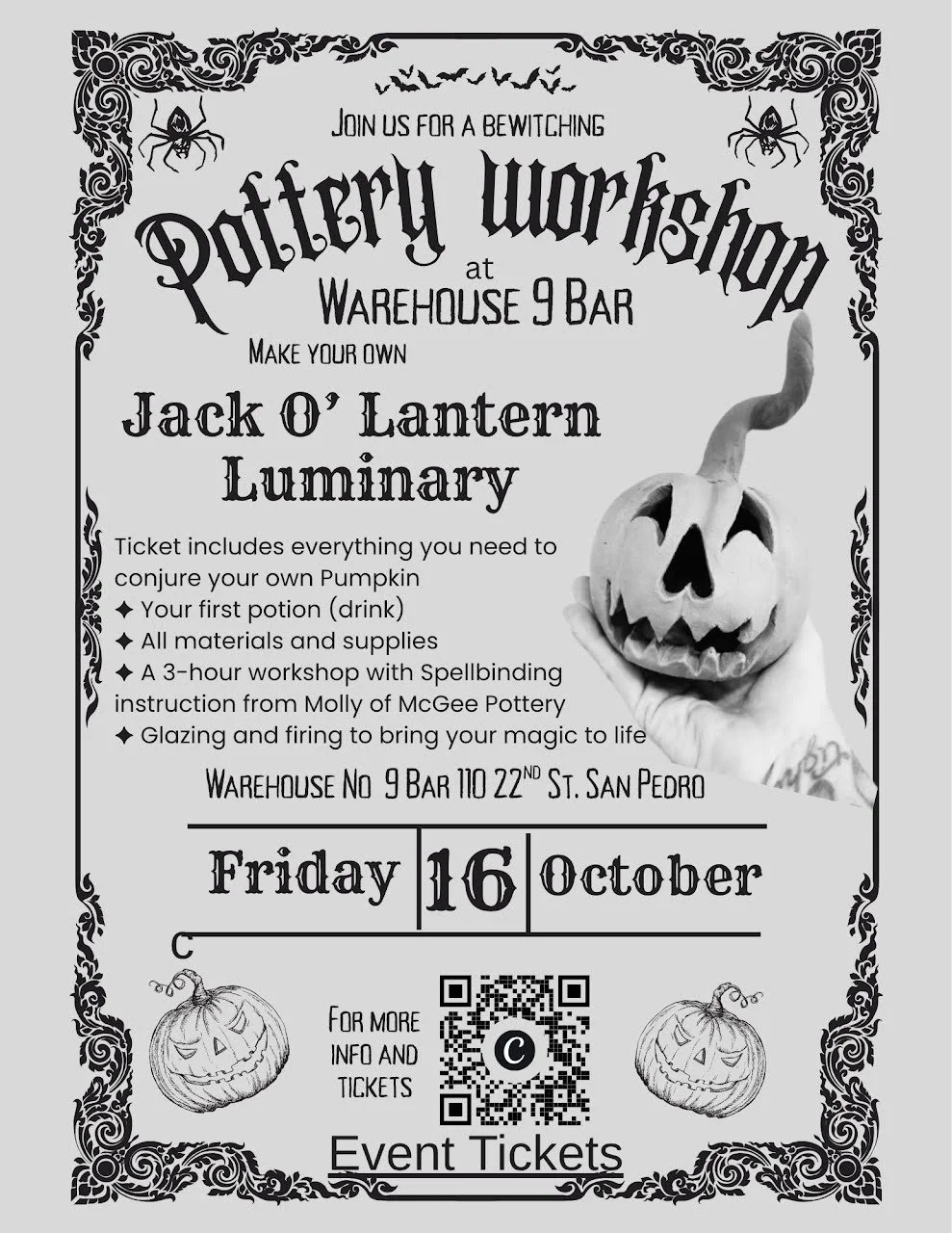 Jack O’ Lantern Pottery Workshop