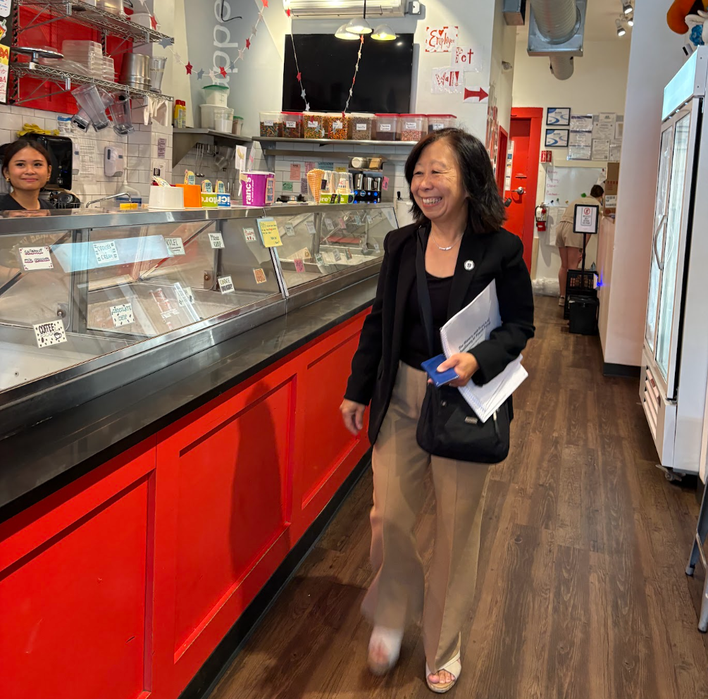 Visiting Rancatore's Ice Cream and other businesses around Newtonville.