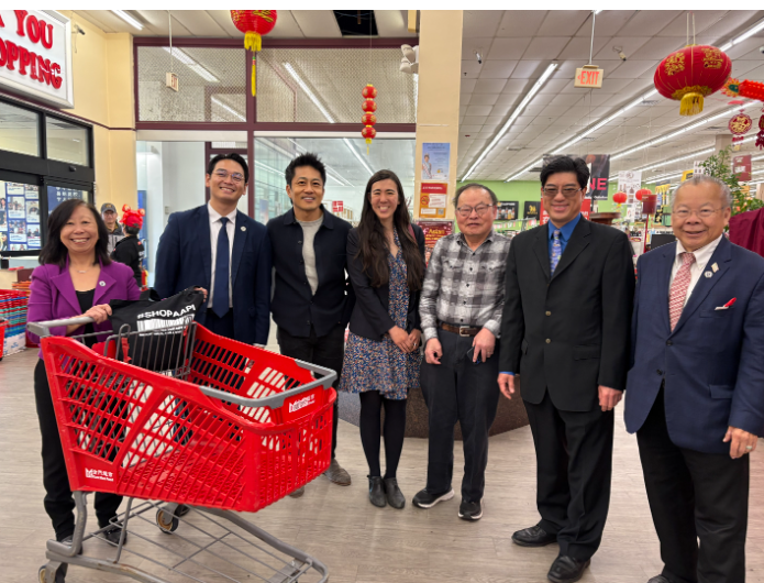 Members of the Asian Pacific Islander Caucus visited local businesses in Quincy for the Shop AAPI Month Challenge. Stops included HMart, China Pearl, Kam Man Food, and lunch at Pho Countryside.
