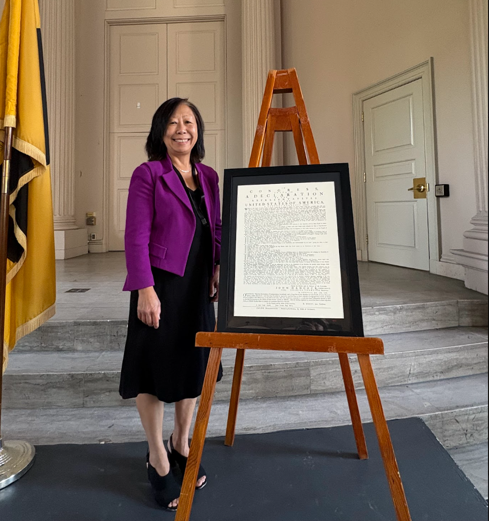 I joined Newton mayor Marc Laredo, Rep. Greg Schwartz, and other civic leaders at Newton City Hall to celebrate America's 250th anniversary with a reading of the Declaration of Independence.