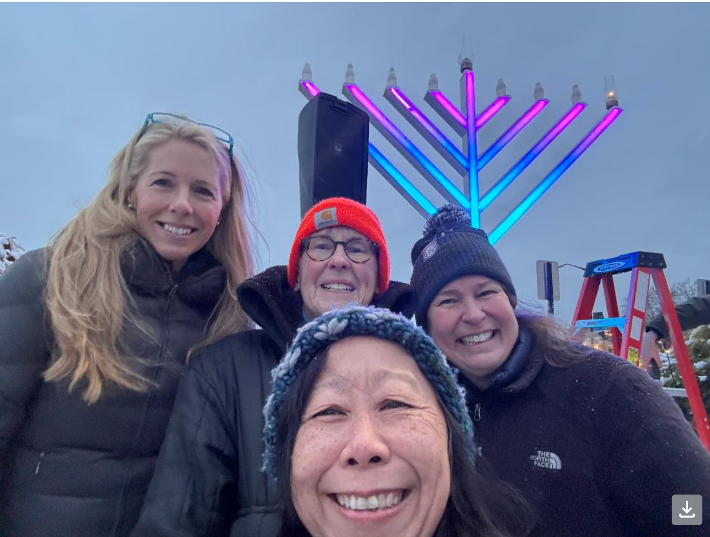 Newton Center menorah lighting