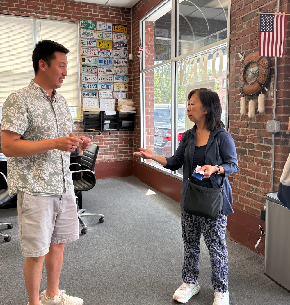 Touring businesses around West Newton!