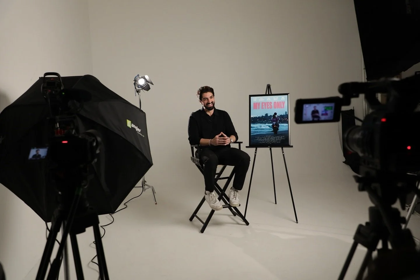 BTS of our cast and crew interviews for @myeyesonlyfilm
