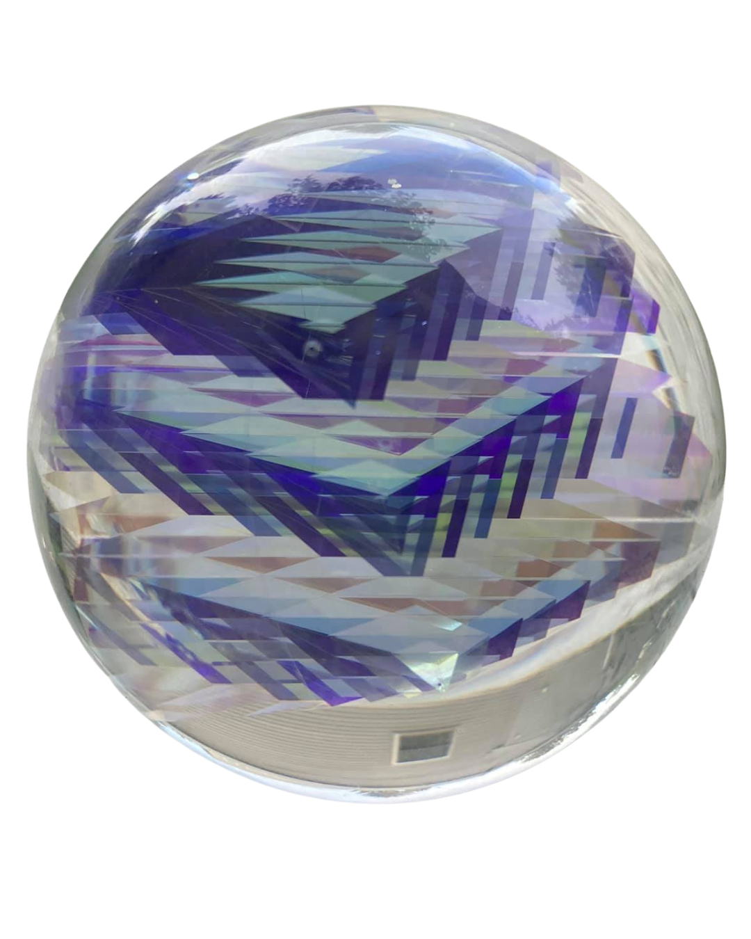 chevron pattered art glass globe