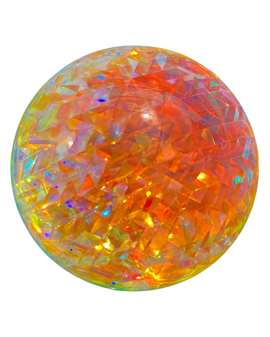 molten glowing glass art ball
