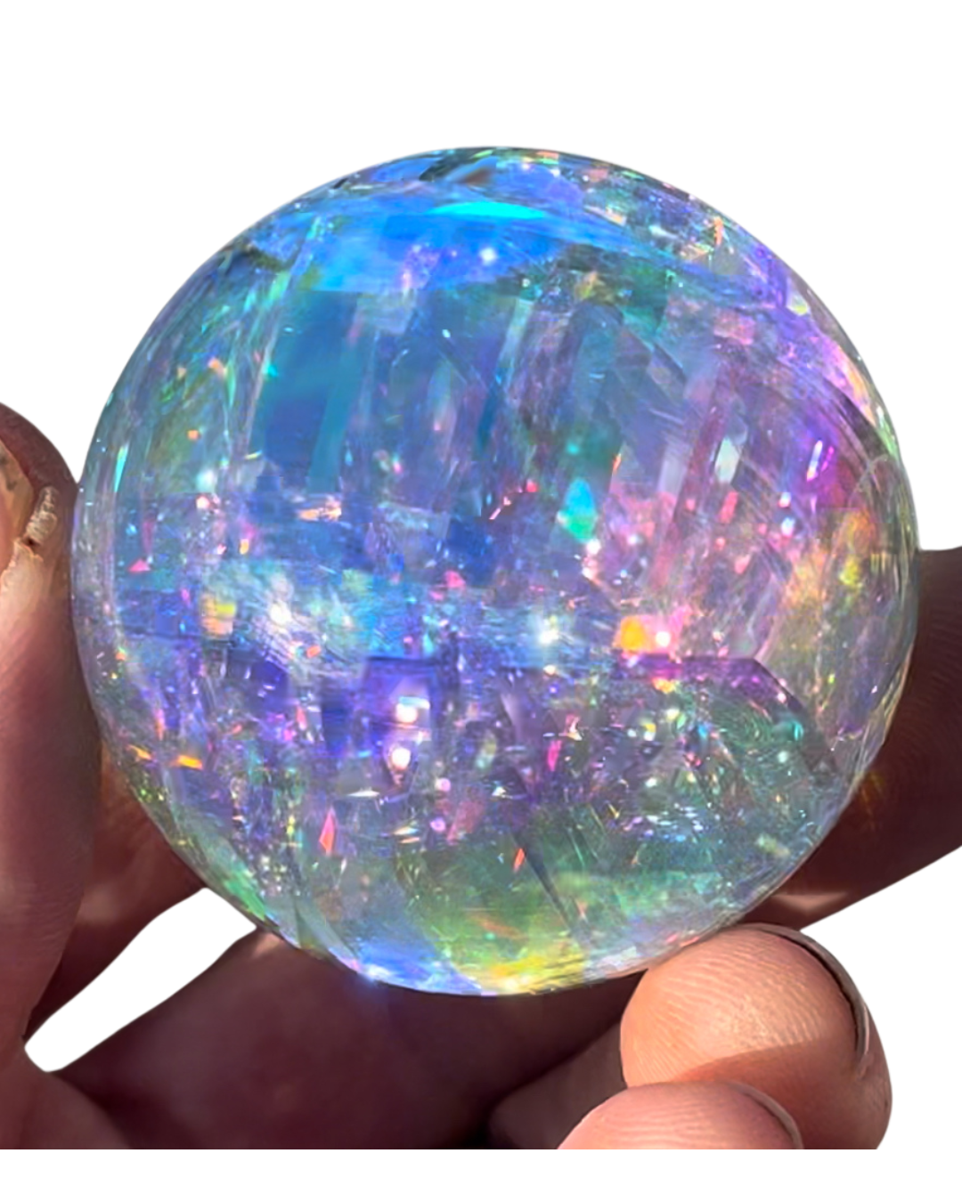 opalescent handmade glass marble carved by American artist