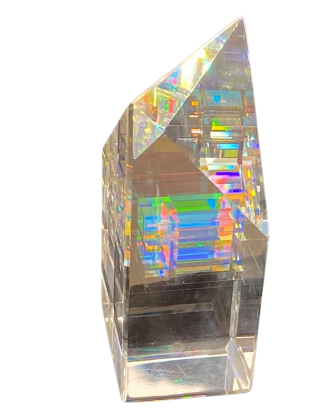 art glass obelisk by New York based glass artist