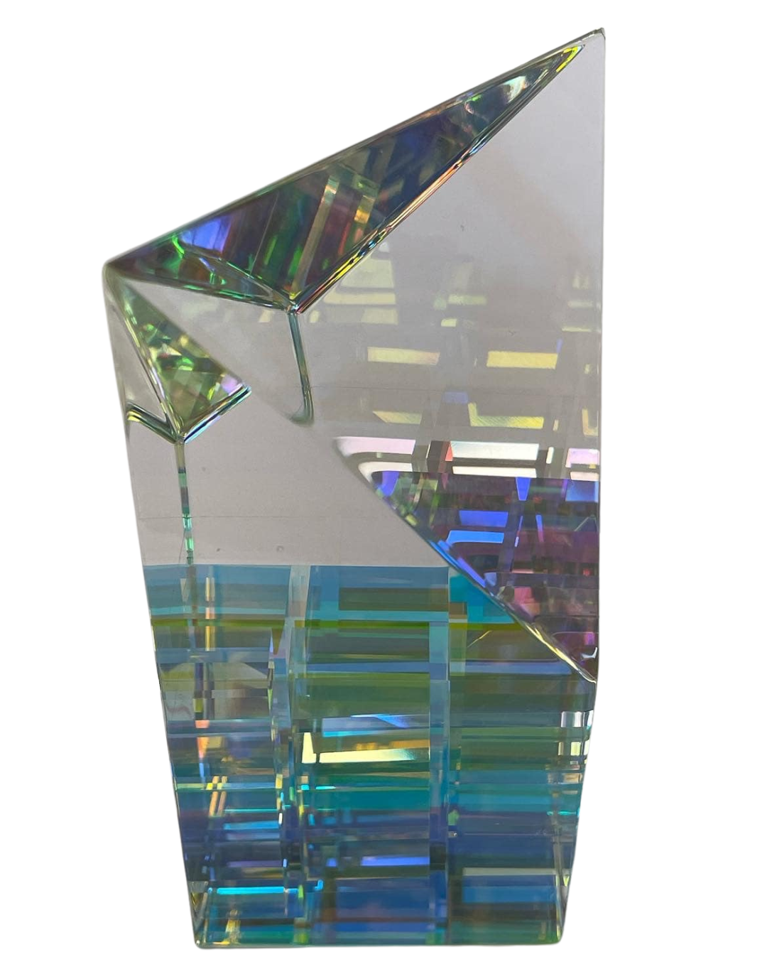 glass art obelisk by American artist