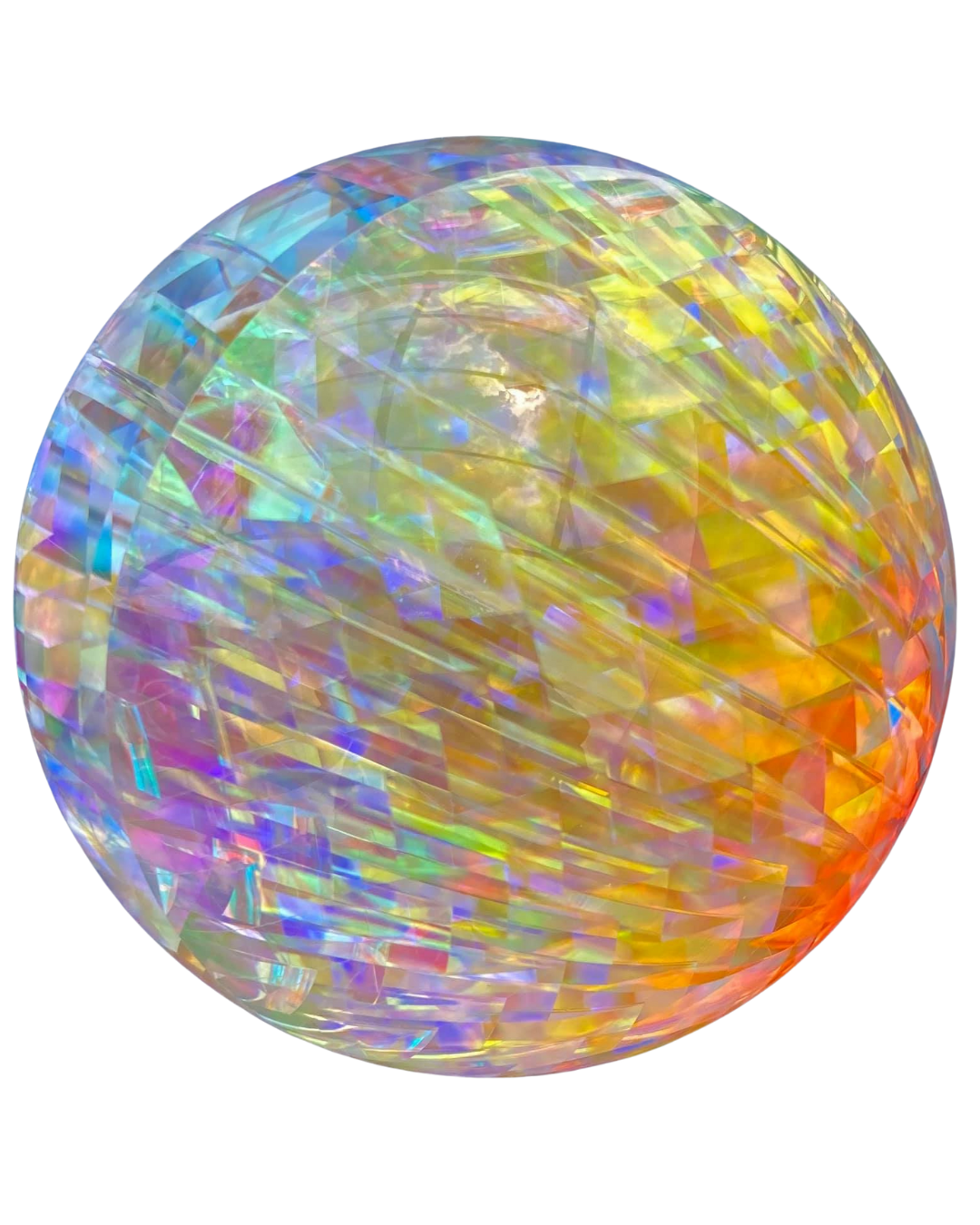 sunburst iridescent art glass globe