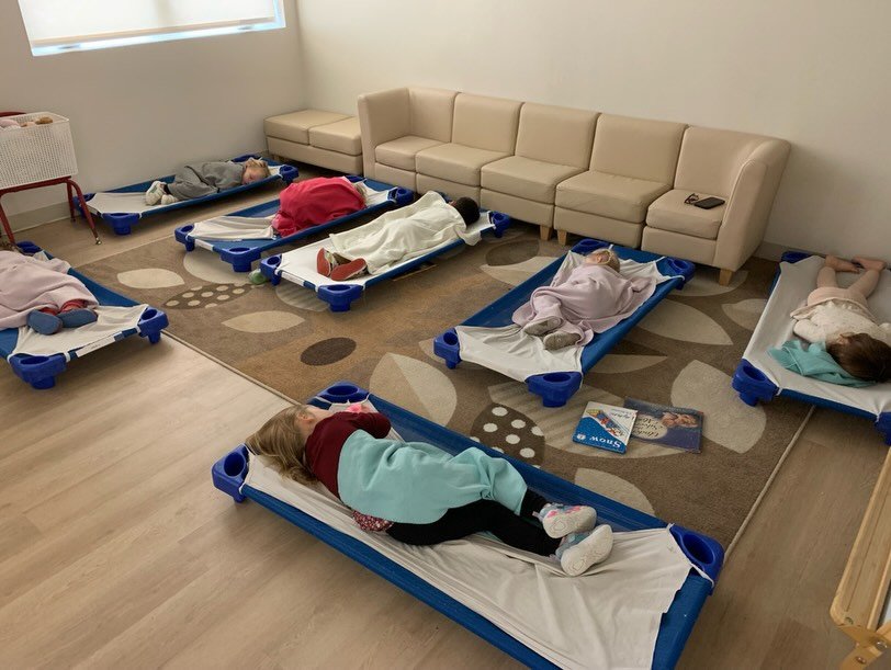 Getting dozens of kids to sleep at the same time is a special kind of art. ✨😴