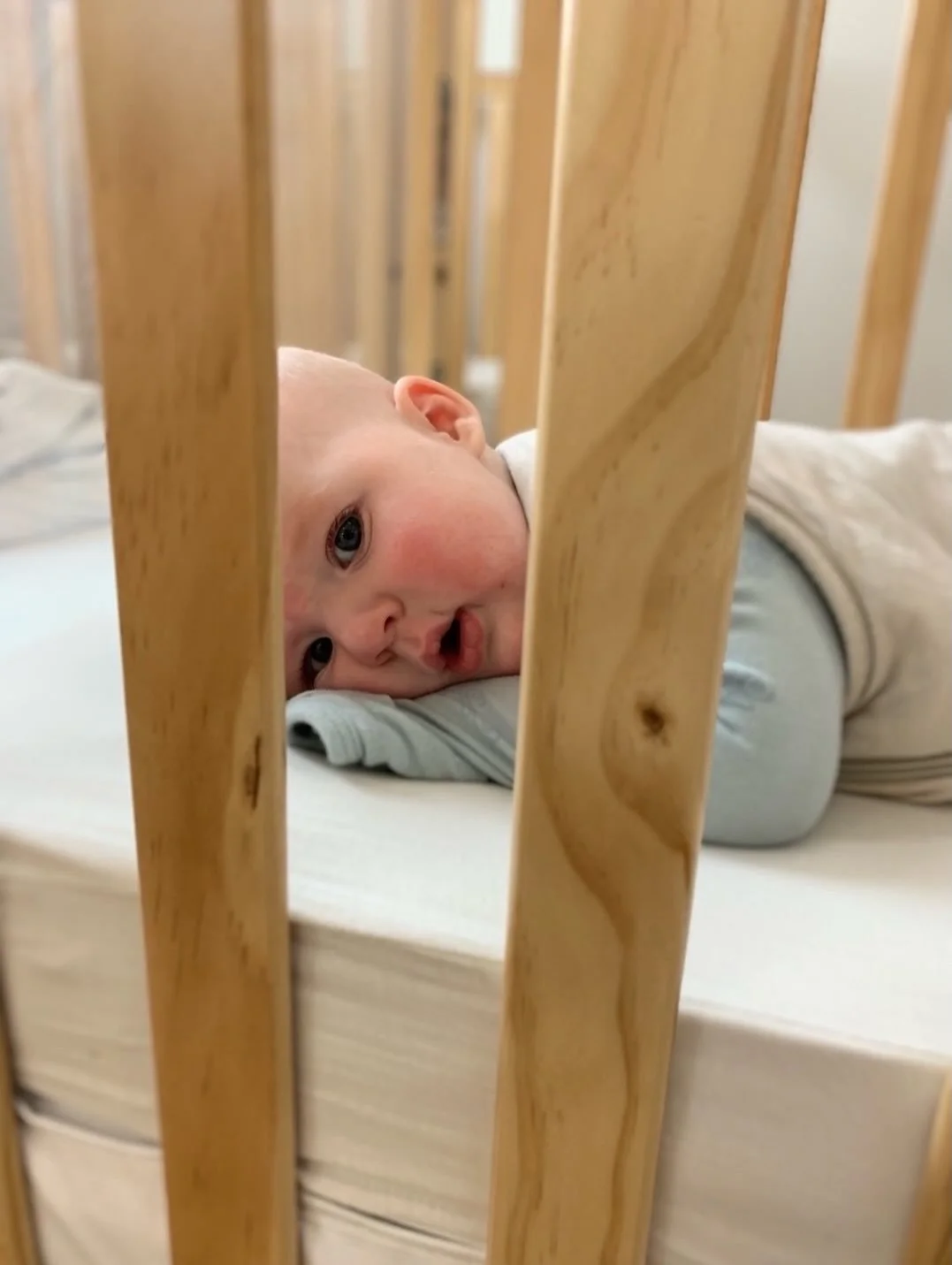 Imagine snuggling a sweet babe, looking to your left and you see this soft, innocent face just waking up peacefully. 🤍👼🏼