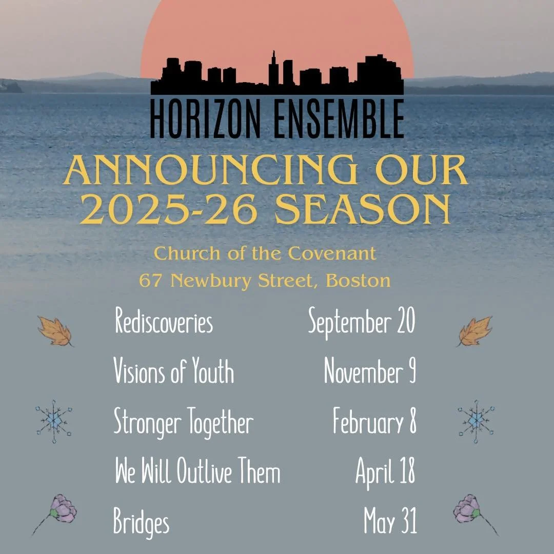 We&rsquo;re so excited to announce 5 incredible concerts coming this season! Be on the lookout for more information coming for September 20th&rsquo;s concert Rediscoveries. 

#newenglandmusic #newmusic #boston #bostonmusicians #backbay #bostonevents 