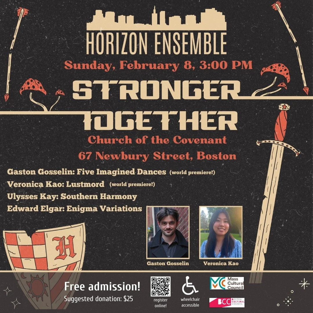 Our first concert of the new year is coming up: Stronger Together! Let's celebrate the power of music to build connections, friendships, and community. Join us for premieres by our friends @gaston.goss &amp; @veronicak_19, plus works of Ulysses Kay &