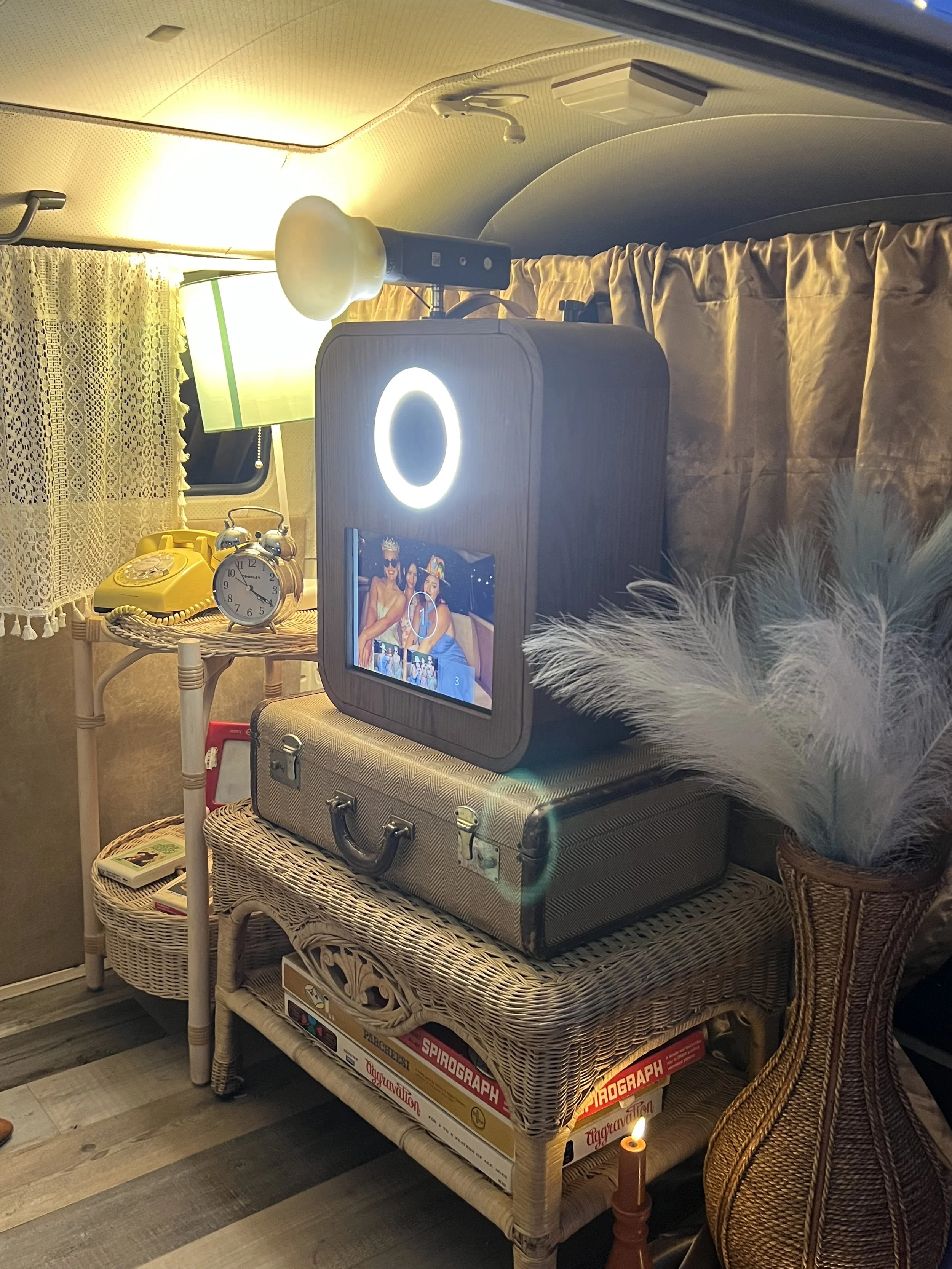 The inside of the photo booth