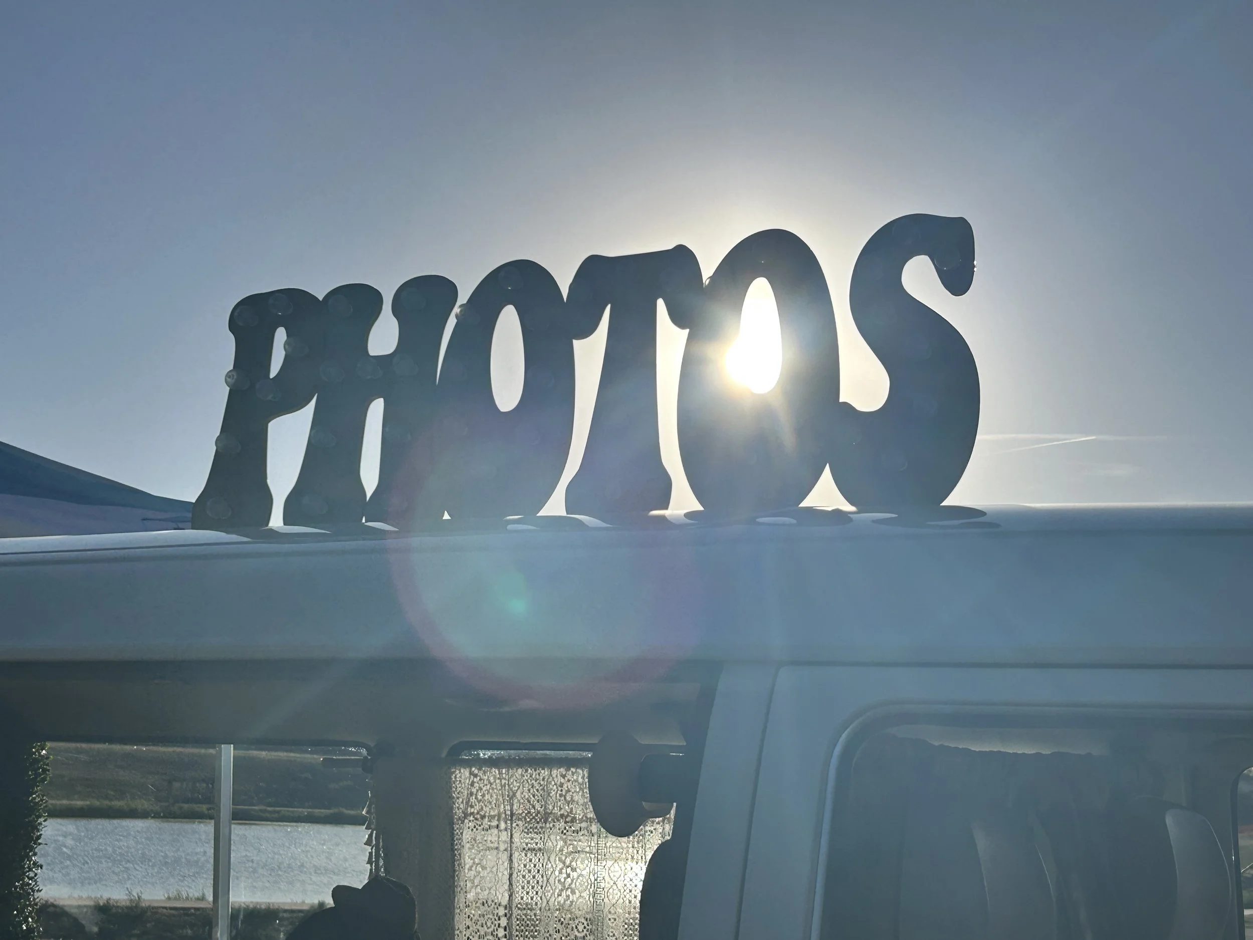 Sunsetting on the photo booth marquee 