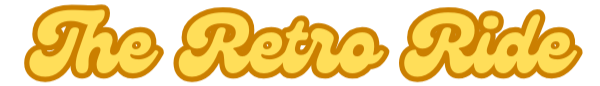 Text that reads 'The Retro Ride' in yellow and brown retro-style font.