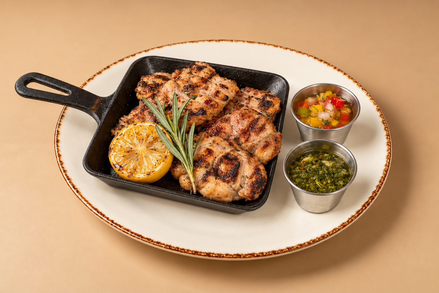 Pollo a la parrilla con limón y salsas.png