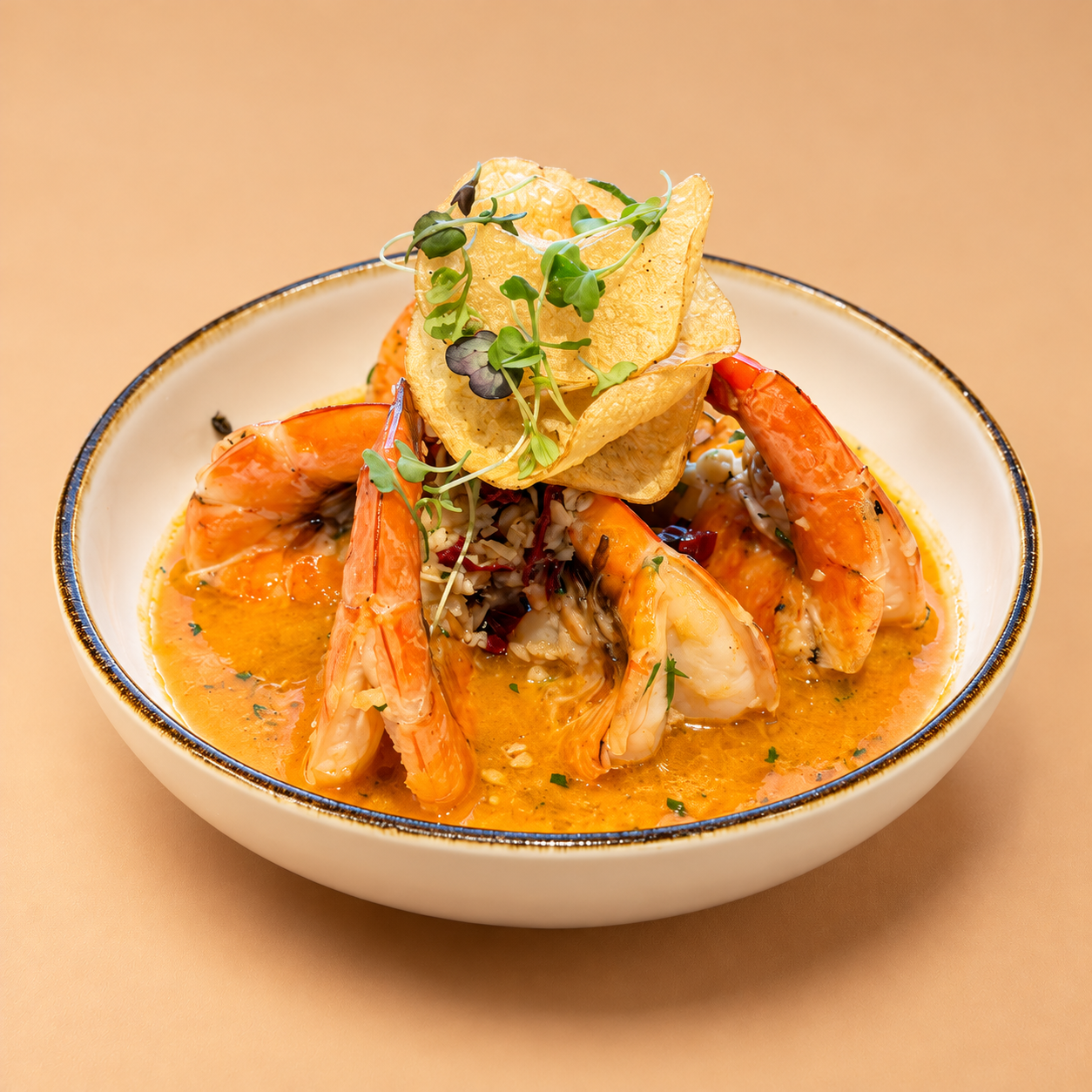 Camarones gourmet con crujiente dorado.png