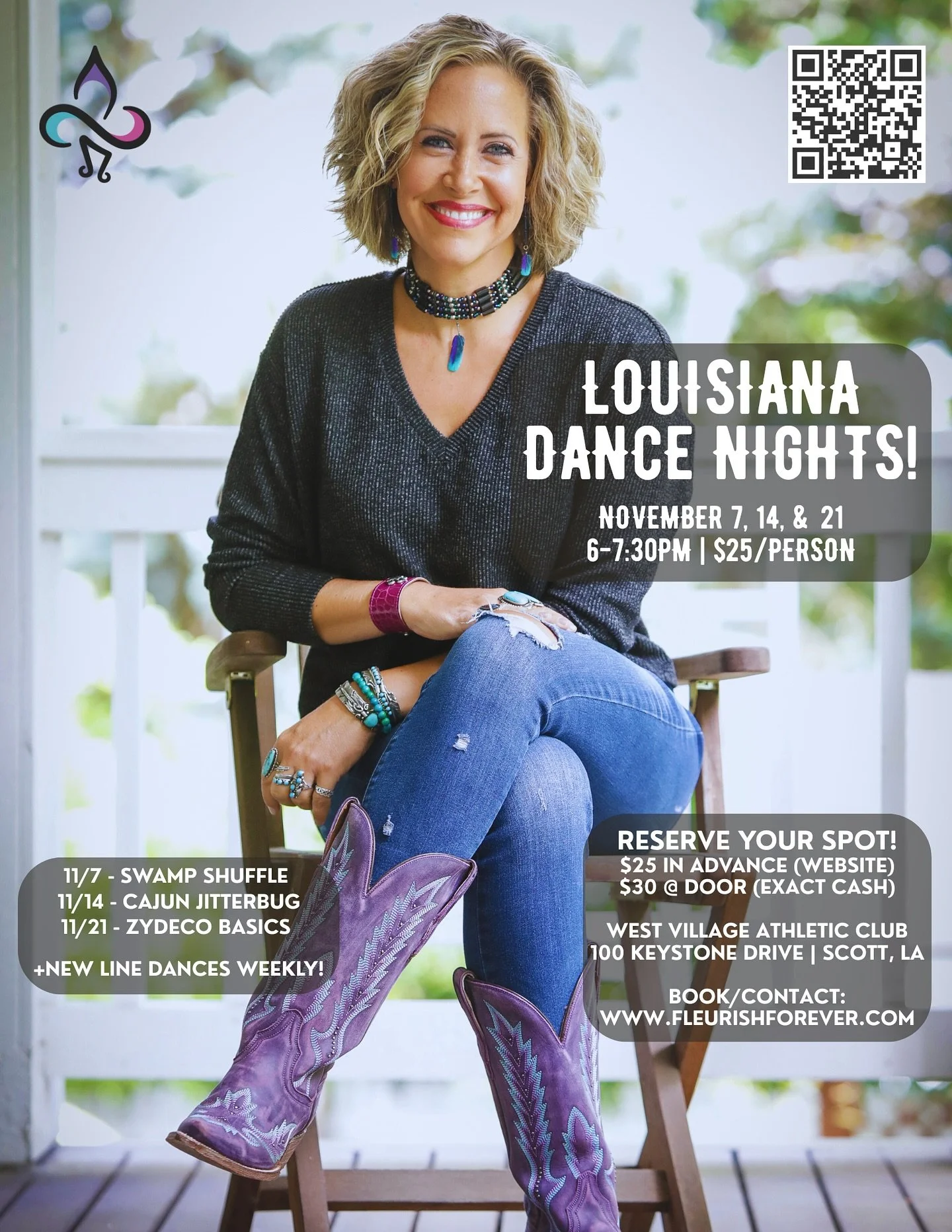 We have two more dates left for November! Join us TONIGHT for the Cajun Jitterbug!💃🏻🙌🪗

You can always access our online tutorial too! Link in bio! 

#cajundancelessons #cajunjitterbug #fleurishforever