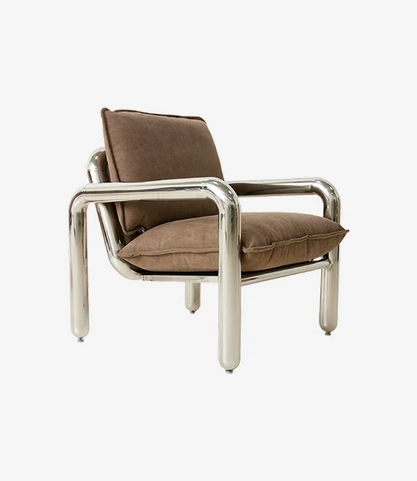 Chrome lounge armchair