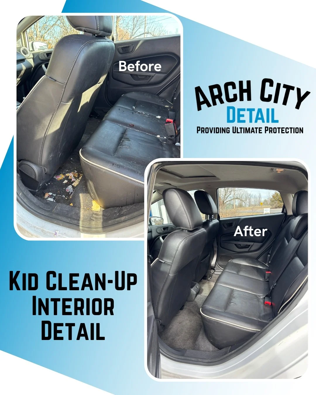 Kids making a mess you don't want to clean?  We got you covered.

Interior details from $249.  Learn more at https://www.archcitydetail.com/detailing. 

#interiordetailing #detailing 
#archcitydetail
