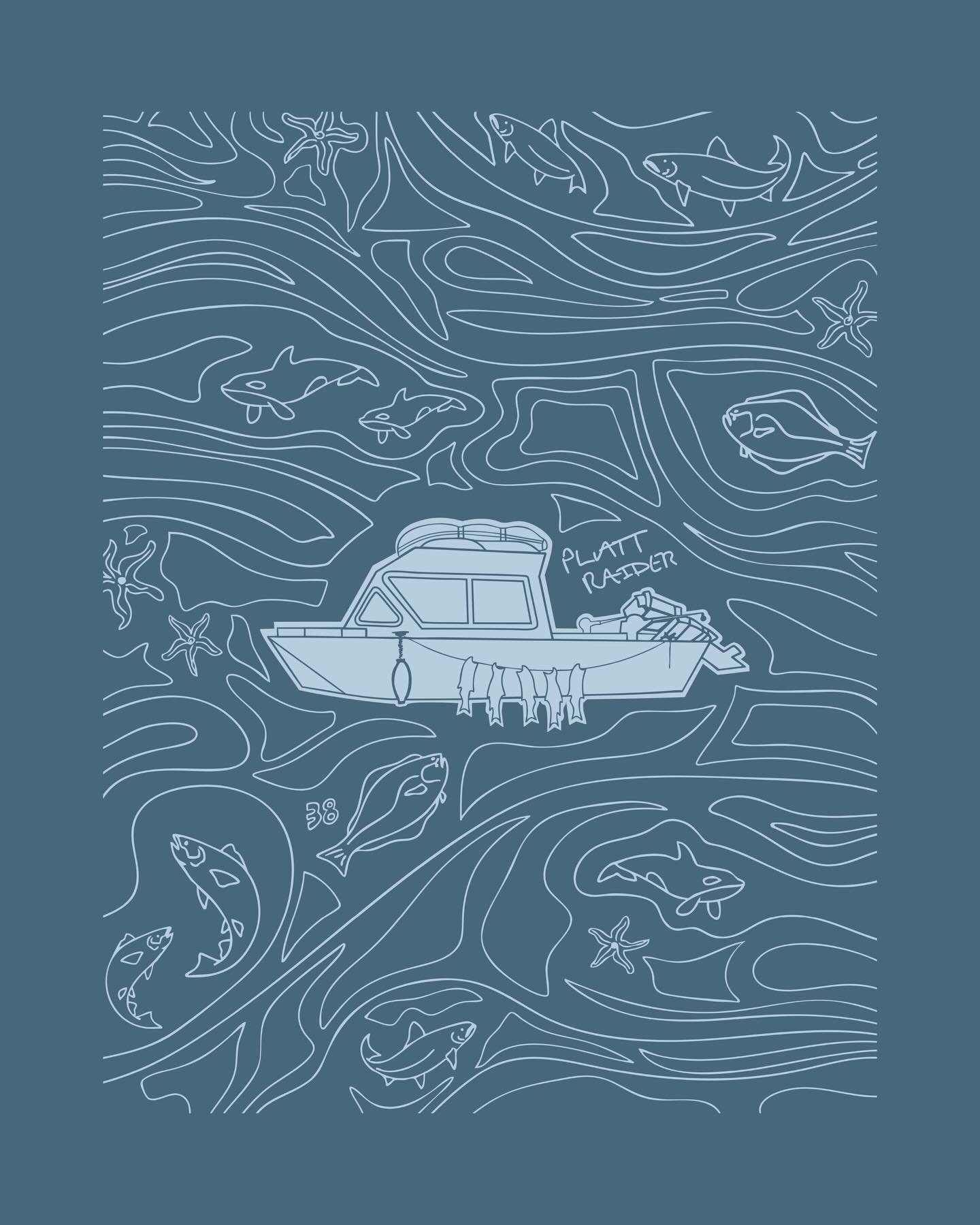 A while back, my brother asked me to make him a graphic of our family fishing boat in Alaska. So I did just that and created a shirt design as well. 

This is such a special project because one of my dad&lsquo;s favorite things was going out on our b