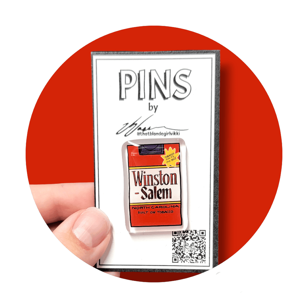 Winston-Salem Cigarette Pack Pin — That Blonde Girl Vikki