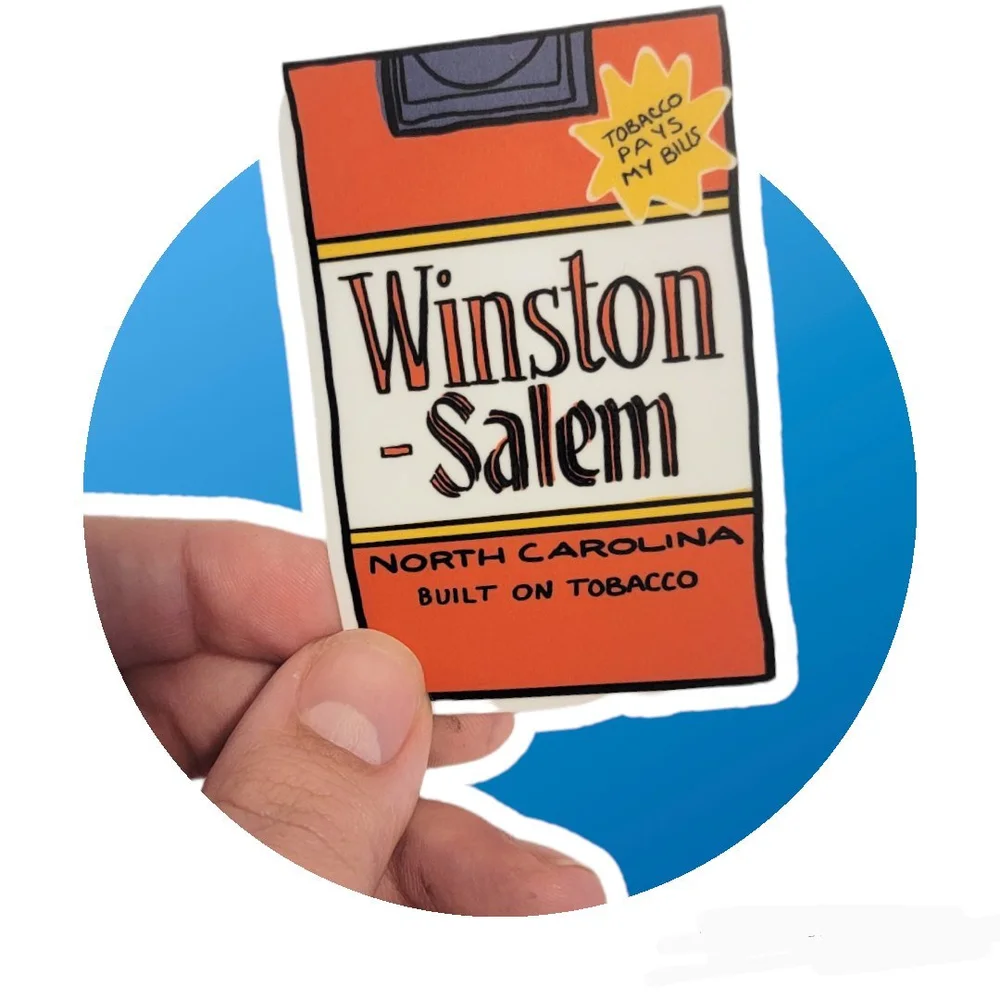 tobacco tin stickers Tobacco Pays My Bills Sticker — That Blonde Girl Vikki