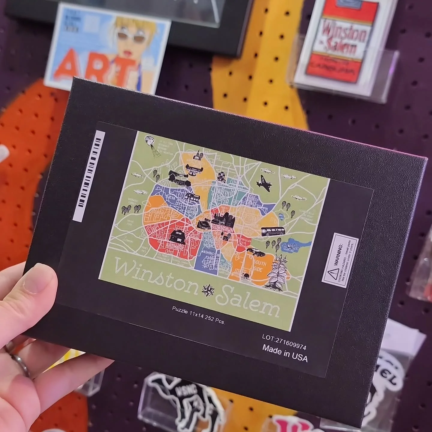 If you like the XL 16x20 map, the design also comes in puzzle form so you can play while you learn about Winston-Salem! If you can't get downtown to @designarchives.ws , these items are also available on thatblondegirlvikki.com 

#winstonsalem #winst