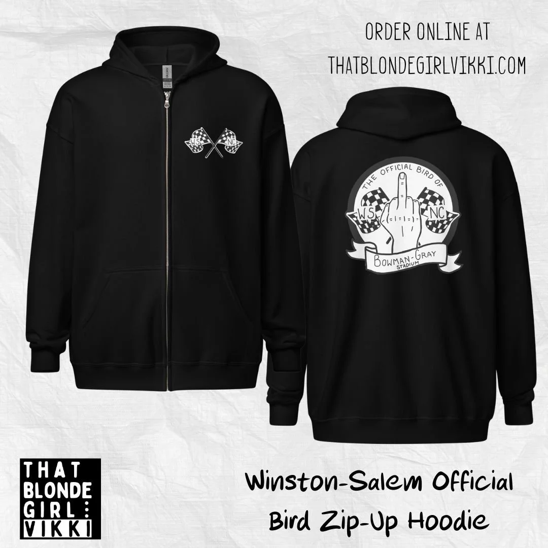 NEW GEAR up on the website, including HOODIES for this chilly weather. Visit thatblondegirlvikki.com to check it out - click "GEAR".

xo

Vikki

#thatblondegirlvikki #winstonsalem #wsnc #dtws #camelcity #bowmangraystadium #doughnutsfordays