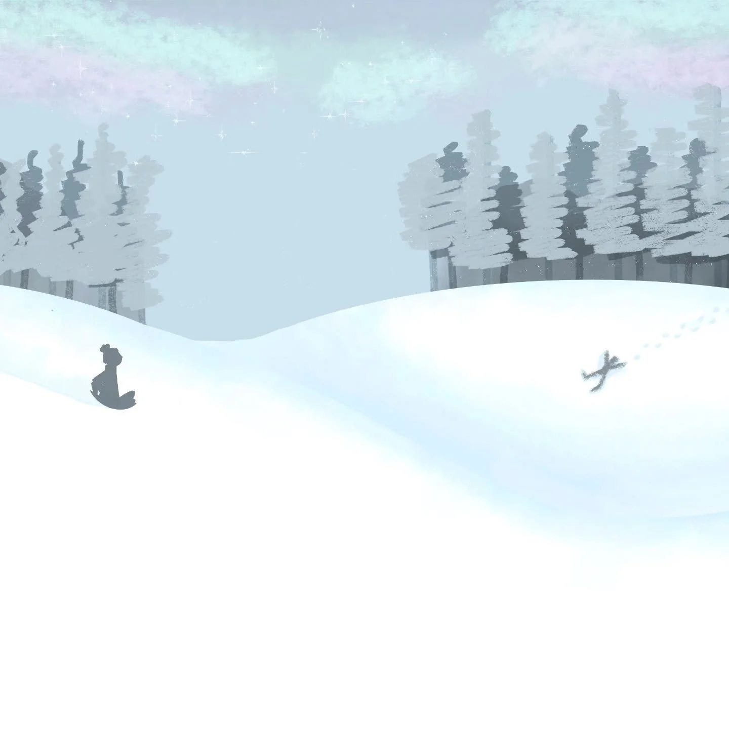 Snow like this has me thinking about growing up in the Upper Penninsula. The way the world just gets wider and more vacant all at once, the snow obscuring all the in-between. The world brighter, the shadows darker. The sky brighter, no matter the tim