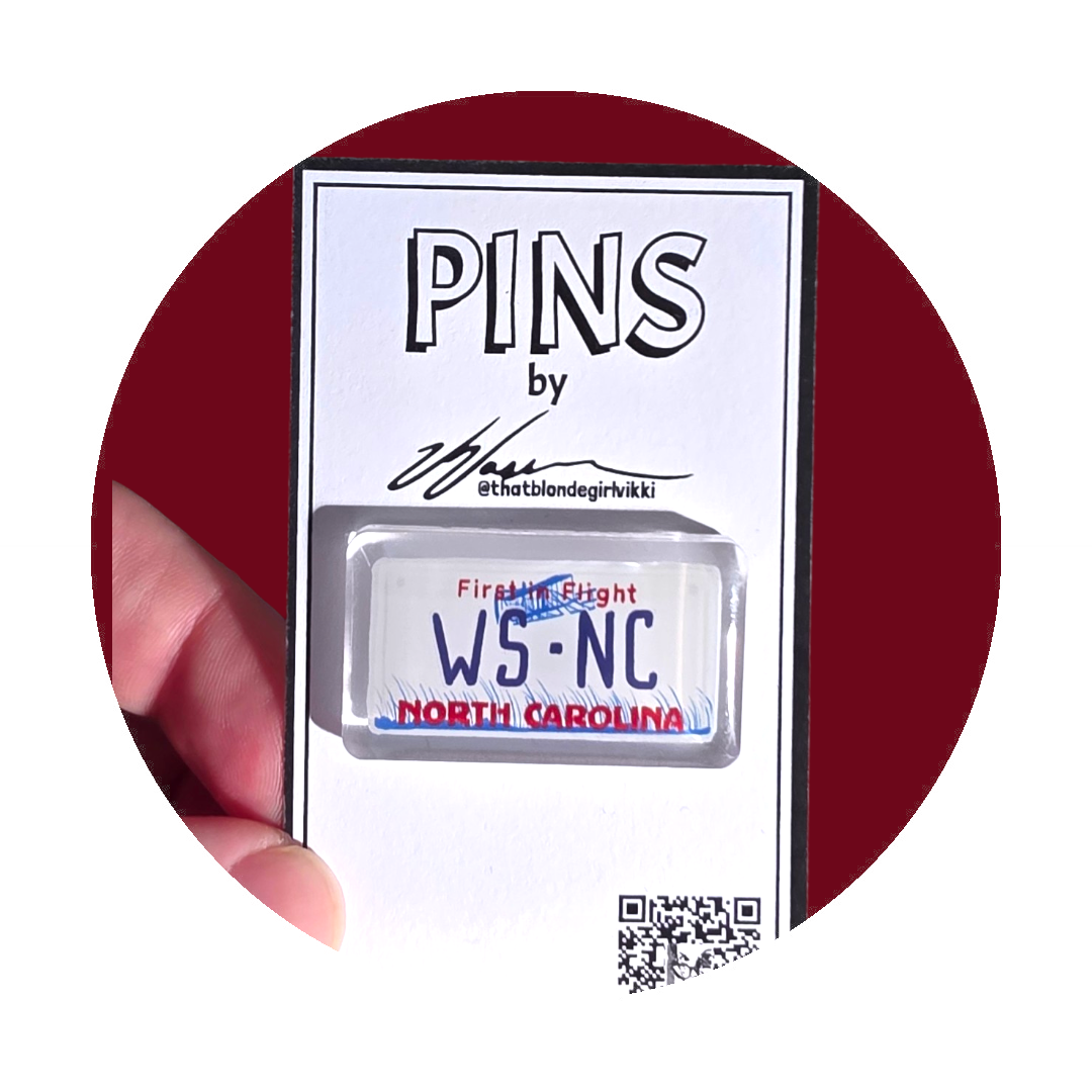 WSNC North Carolina License Plate Pin