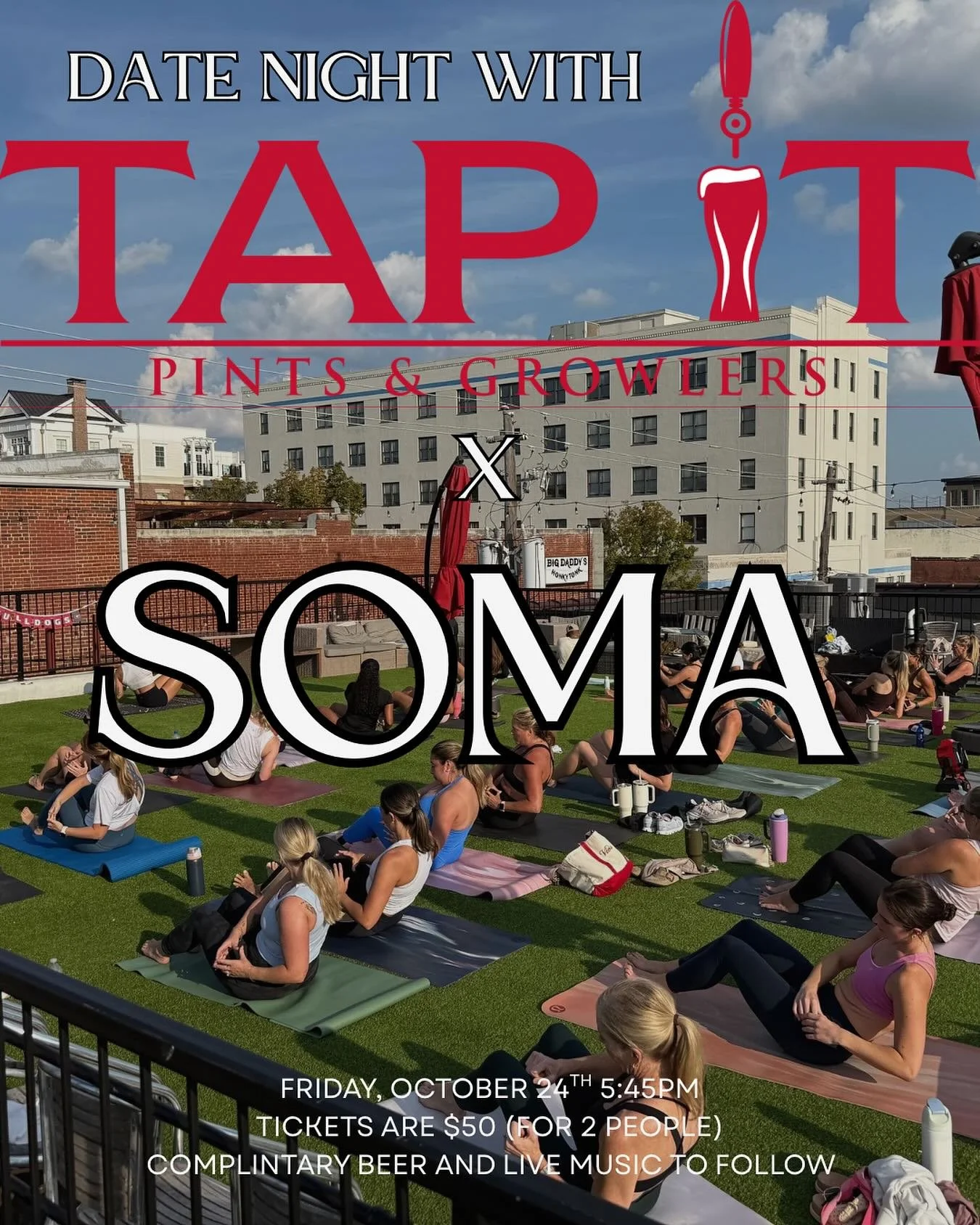 ✨ The moment we&rsquo;ve been waiting for &mdash; Tap-It Date Night! ✨

Bring your loved one and join us on the rooftop for a Sculpt Class on Friday, October 24th at 5:45 PM. Enjoy the the fall views, get your sweat on, and then stick around for live