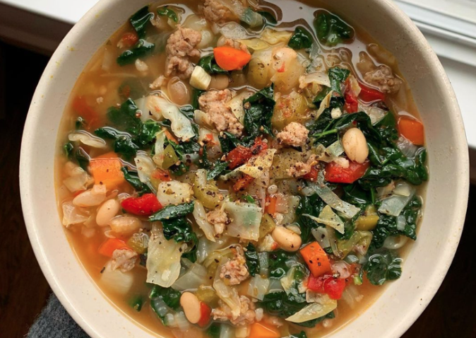 Hearty Sausage White Bean &amp; Veggie Soup</span>